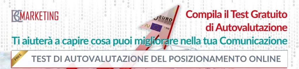 Banner per test di autovalutazione del posizionamento online: strumento diagnostico per professionisti che vogliono capire come comunicherebbero su LinkedIn e Instagram, se attragono clienti giusti o sbagliati, e come migliorare immediatamente la loro visibilità digitale